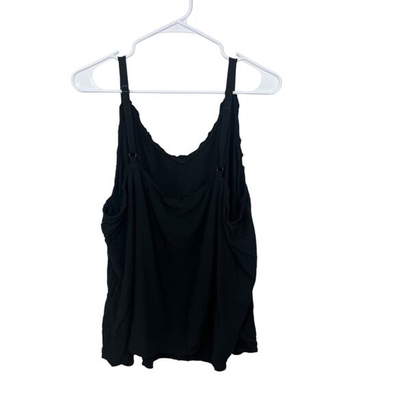 Old Navy Women’s Black Tank Top 3X Plus Cami Thin Strap Y2K Whimsigoth Ruffle - Picture 3 of 8